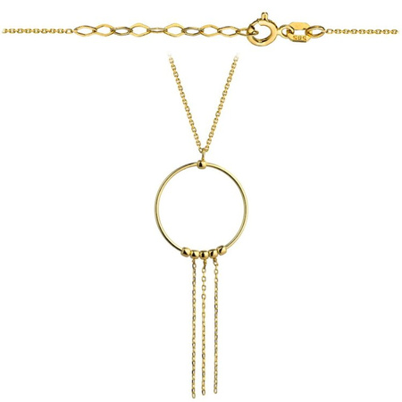 Naszyjnik złote kółko z łańcuszkami