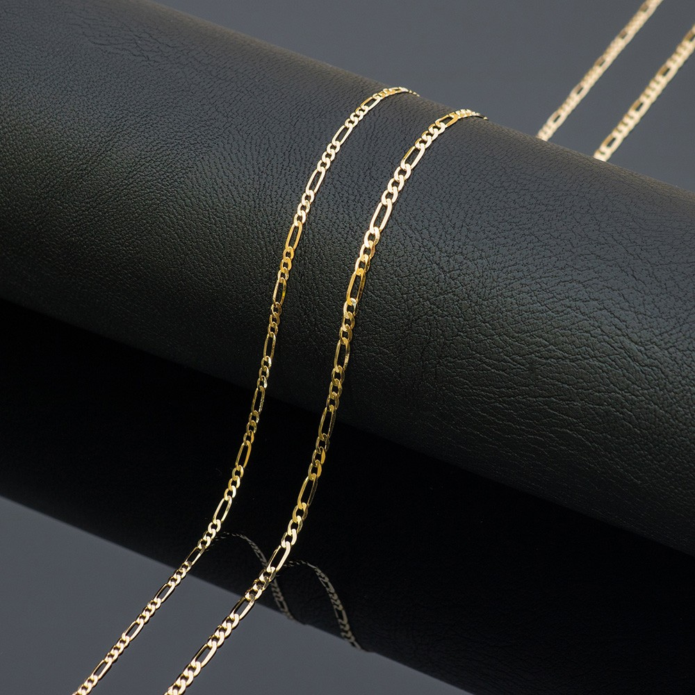 Łańcuszek złoty pr. 585 - splot figaro 60 cm