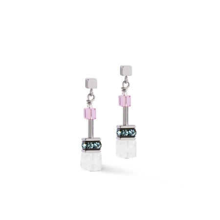 Kolczyki GeoCUBE® Iconic Precious różowo-liliowe