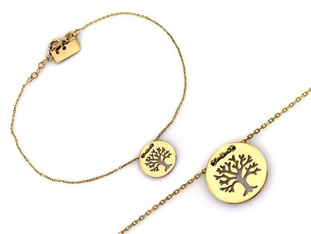 Złota bransoletka drzewko szczęścia