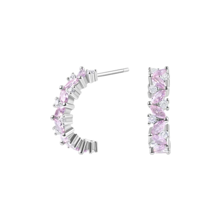 Kolczyki srebrne z różowymi cyrkoniami
