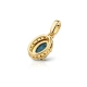 Złota zawieszka topaz london blue z diamentami