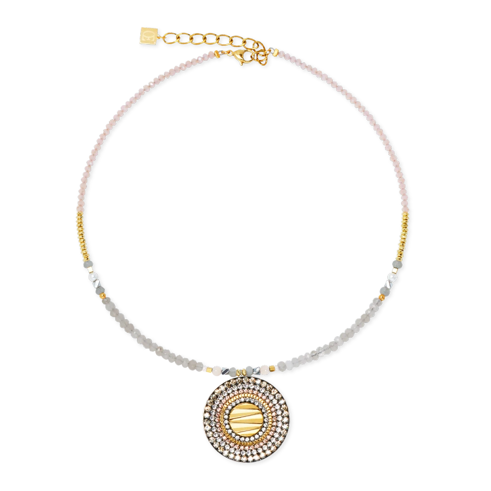 Naszyjnik Amulet Modern Future złoto-beż
