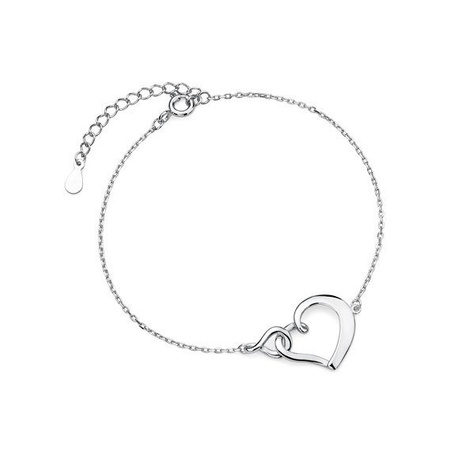 Srebrna bransoletka serce i znak nieskończoności