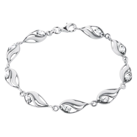Bransoletka srebrna z cyrkoniami