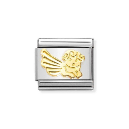 Element link do bransoletek Nomination Composable Stal + złoto 18k  Anioł