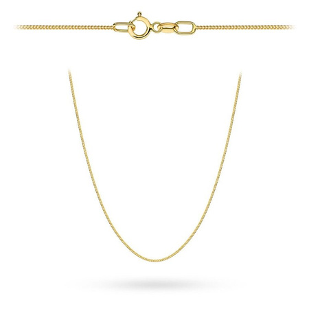 Łańcuszek złoty pr. 585 - splot pancerka gładka 45 cm