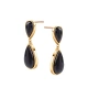 Kolczyki pozłacane wiszące z onyksem