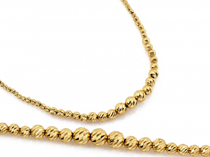 Naszyjnik złoty z diamentowanych kuleczek