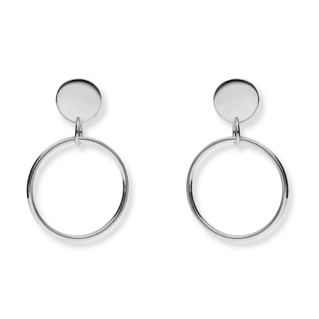 Kolczyki srebrne wiszące koła