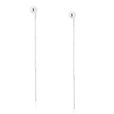 Kolczyki srebrne kulki przeciągane