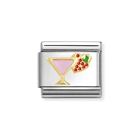 Element link do bransoletek Nomination Composable Stal + Złoto 18k Koktajl z truskawką