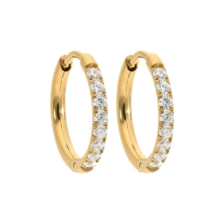 Kolczyki Qudo Eternity crystal 15 mm stal pozłacana