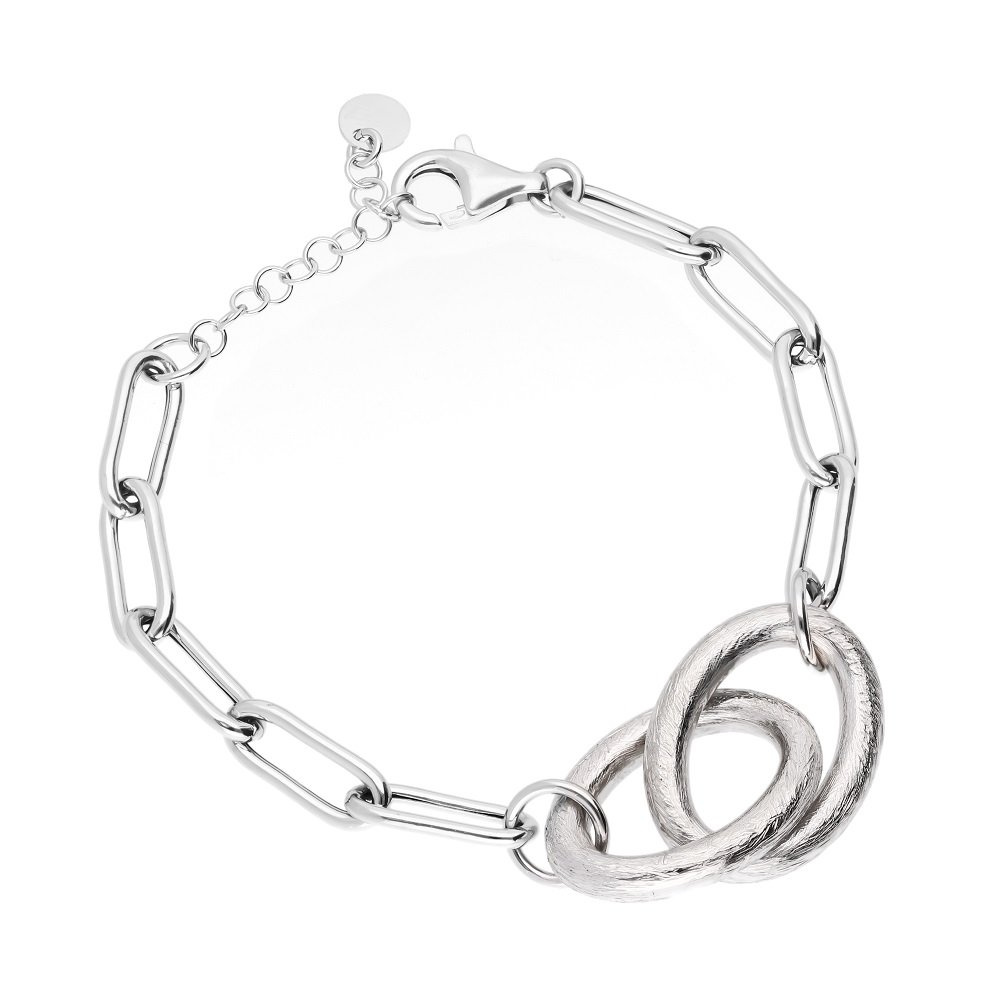 Bransoletka srebrna ankier satyna