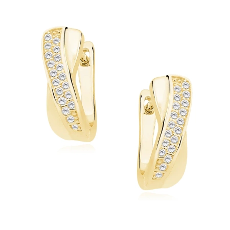 Kolczyki pozłacane srebrne ozdobione cyrkoniami