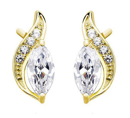 Srebrne pozłacane kolczyki z cyrkoniami