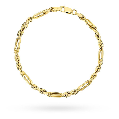 Bransoletka złota korda i długie ogniwa