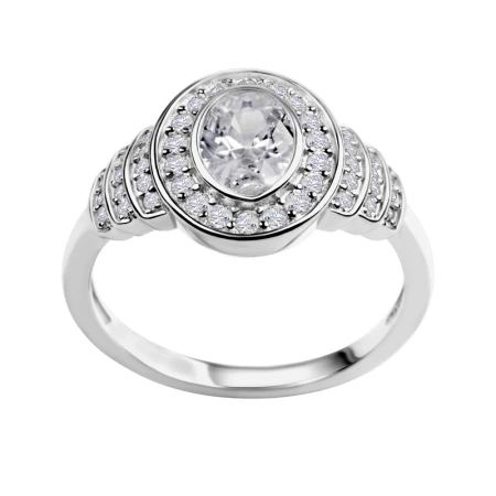 Srebrny pierścionek z cyrkoniami