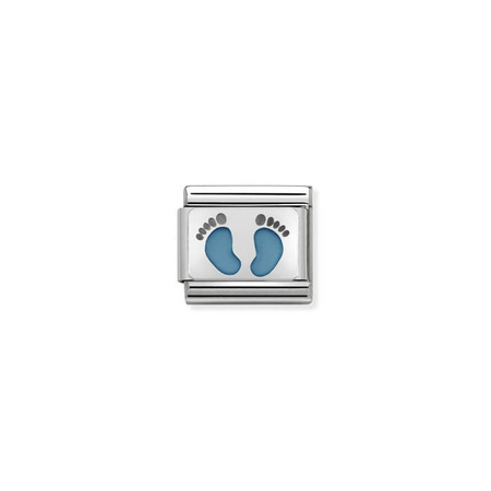 Element link do bransoletek Nomination Composable Stal + srebro 925 stopy niebieskie