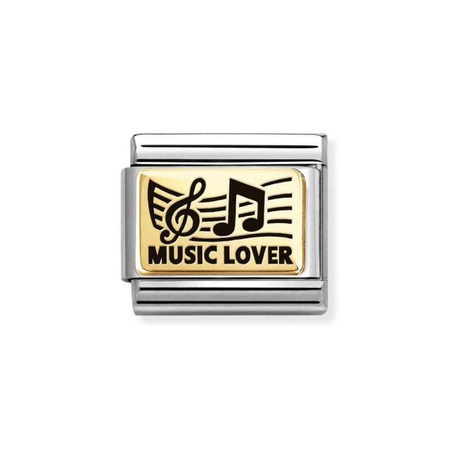 Element link do bransoletek Nomination Composable Stal + złoto 18K miłośnik muzyki