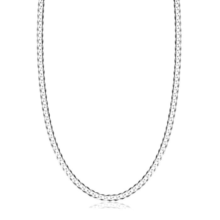 Łańcuszek srebrny rodowany pancerka 50 cm