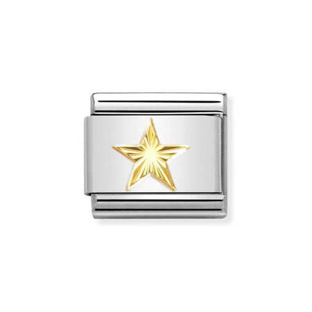 Element link do bransoletek Nomination Composable Stal + złoto 18k złota gwiazdka