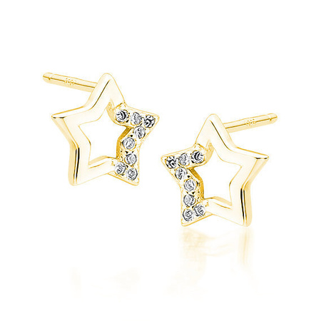 Kolczyki pozłacane gwiazdki z cyrkoniami