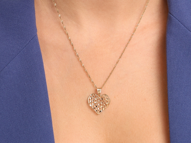 Zawieszka złota ażurowe serce