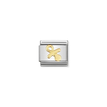 Element link do bransoletek Nomination Composable Stal + Złoto 18k Smoczek