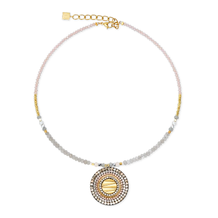 Naszyjnik Amulet Modern Future złoto-beż