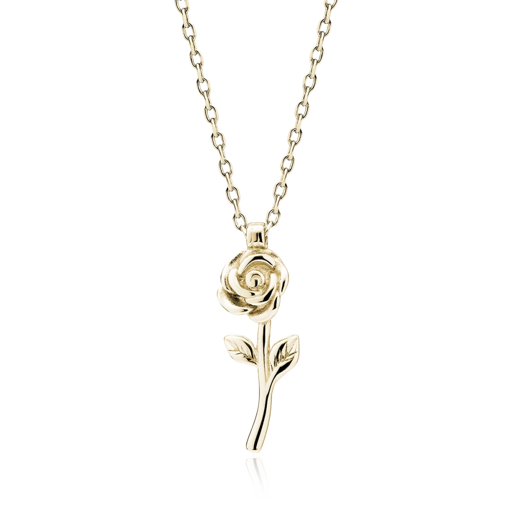 Naszyjnik pozłacany z różą