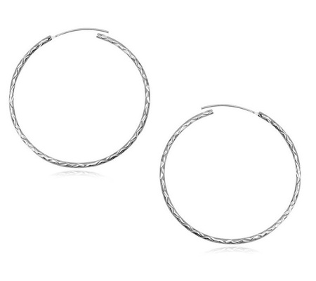 Srebrne kolczyki koła diamentowane 5cm