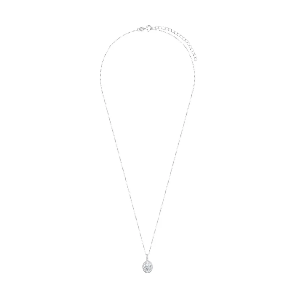 Naszyjnik srebrny z zawieszką z cyrkoniami