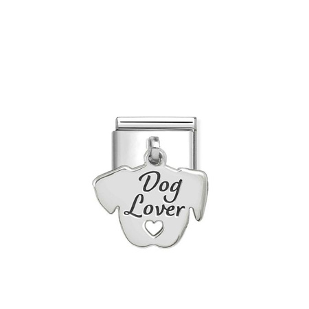 Element link do bransoletek Nomination Composable Stal + Srebro 925 miłośnik psa