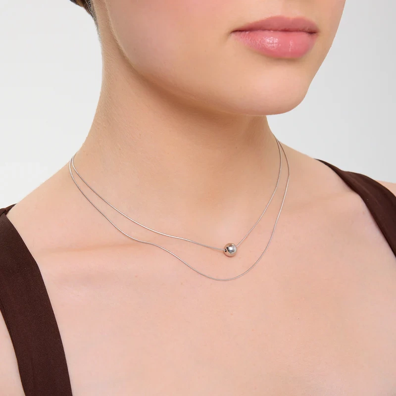 Naszyjnik srebrny z kulką