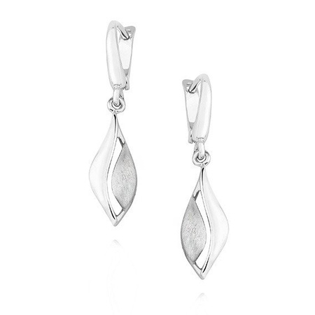 Srebrne kolczyki listki półmatowe