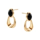 Kolczyki pozłacane wiszące z onyksem