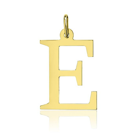 Zawieszka złota litera E