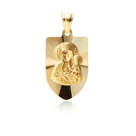 Złoty medalik Matka Boska duży