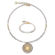 Naszyjnik Amulet Modern Future złoto-beż