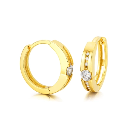 Złote kolczyki koła z cyrkoniami