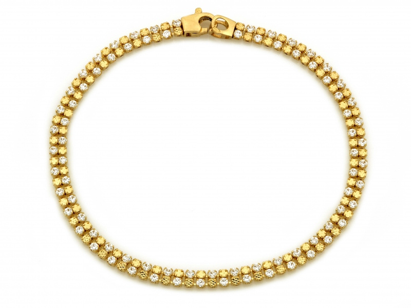 Bransoletka złota z cyrkoniami