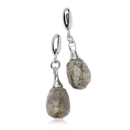 Kolczyki srebrne z naturalnym labradorytem