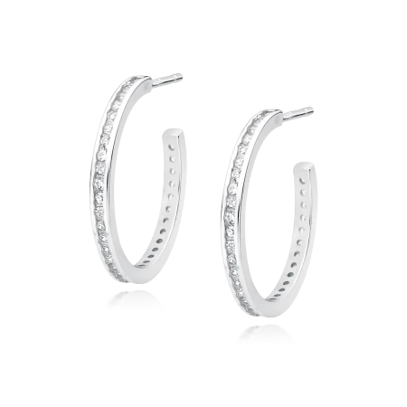 Kolczyki srebrne koła z cyrkoniami