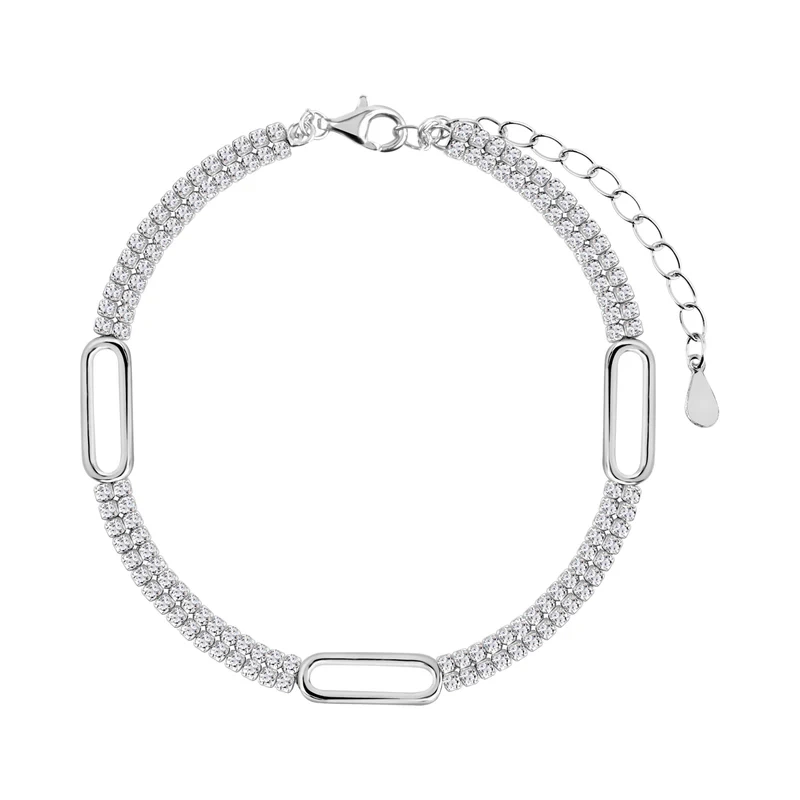 Bransoletka srebrna z cyrkoniami