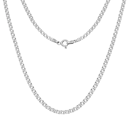 Srebrny łańcuszek rombo płaski 50cm