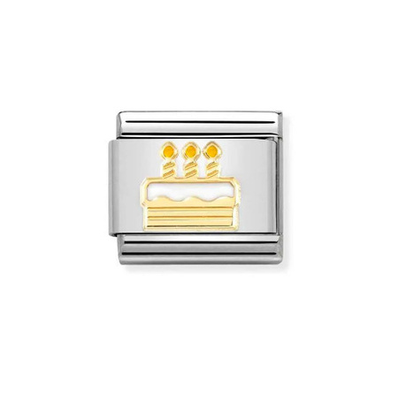 Element link do bransoletek Nomination Composable Stal + Złoto 18k tort