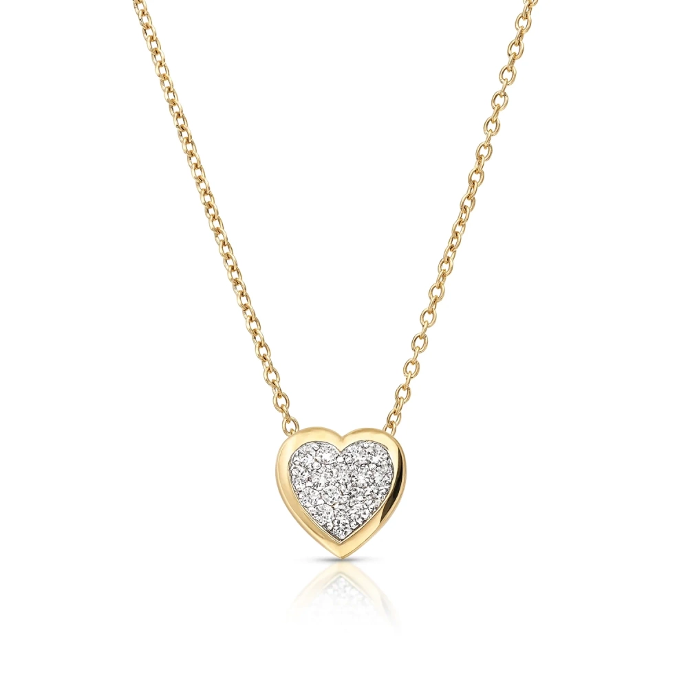 Złoty naszjnik serce z diamentami