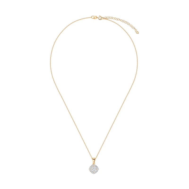 Naszyjnik pozłacany z zawieszką z cyrkoniami