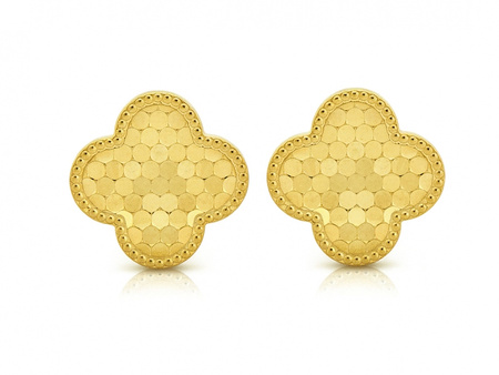 Złote kolczyki koniczynki